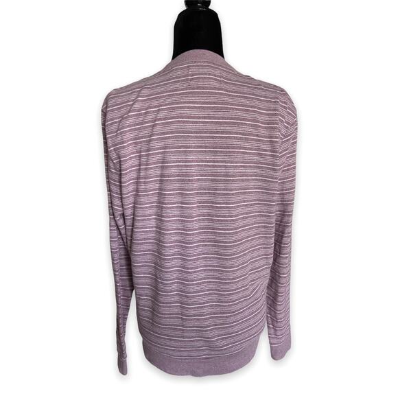 Penguin Womens Sweatshirt Size Large Heathered Wine White Striped - Picture 4 of 7